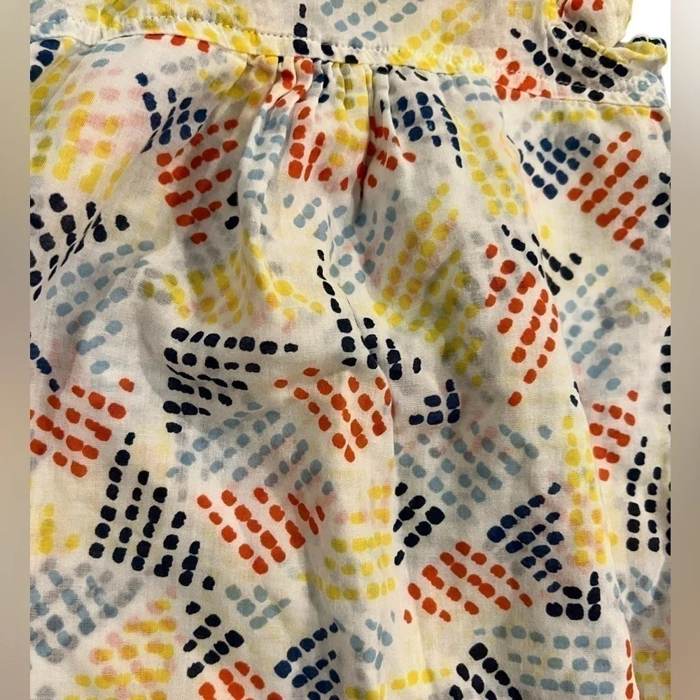 Splendid 6M romper white soft muslin-like cotton w/dot design sleeveless